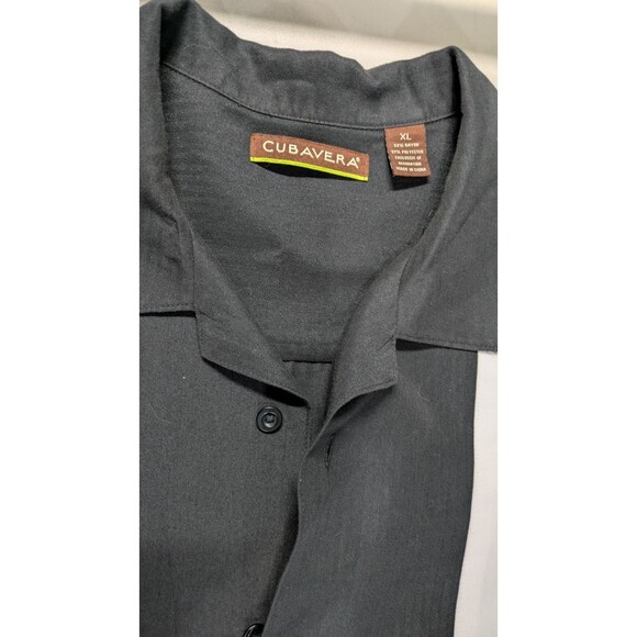 Cubavera Dress Shirt For Men XL Black and Tan Embroidered Short Sleeve - Picture 3 of 10